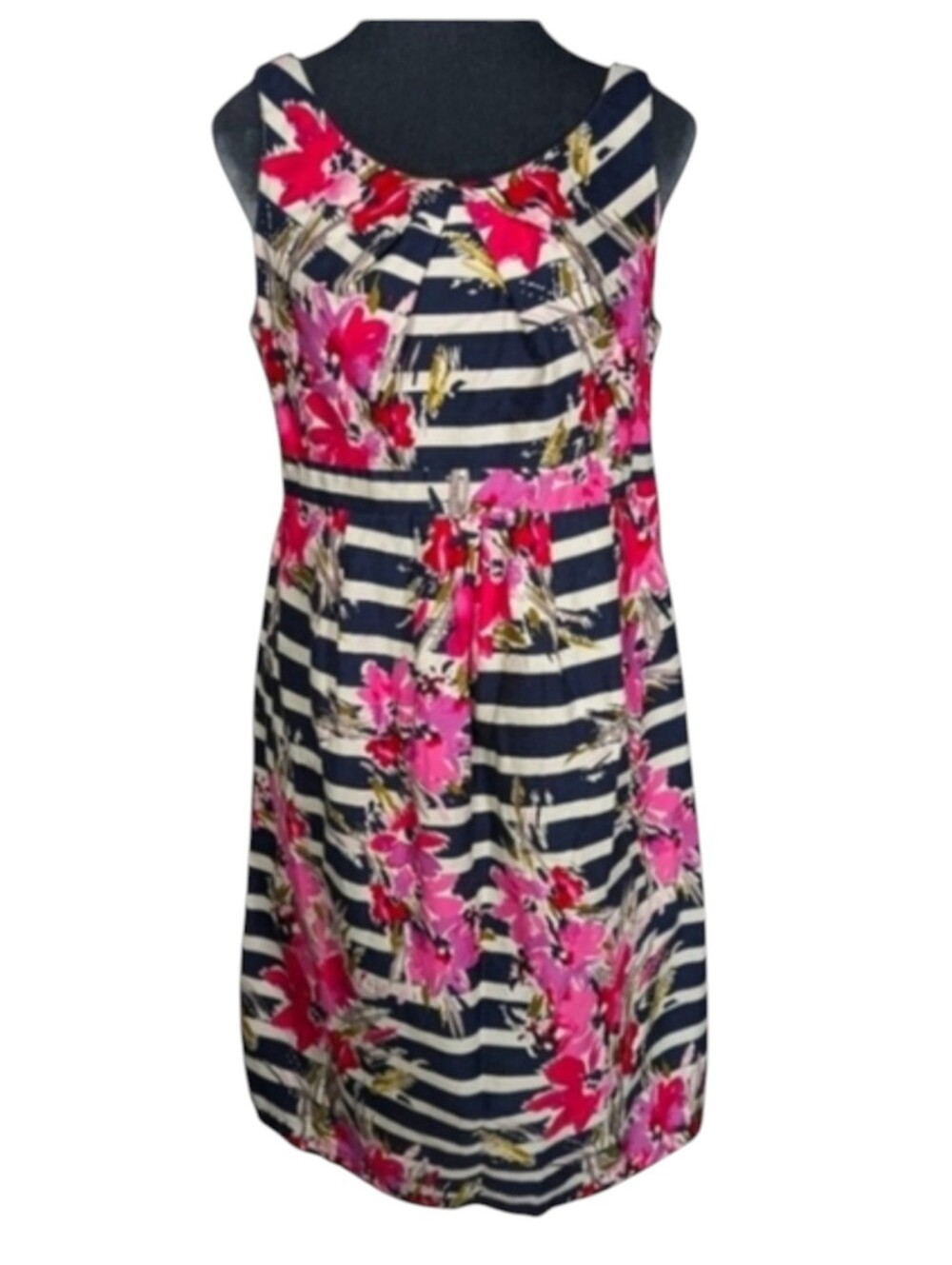 Motherhood Maternity Striped Floral Dress Size Medium